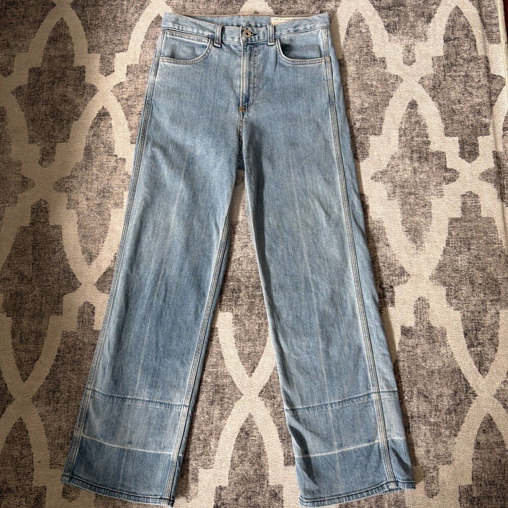 rag & bone Tivoli Lou Crop High Rise Wide Leg Jeans Cuffed Hem Size 26x26